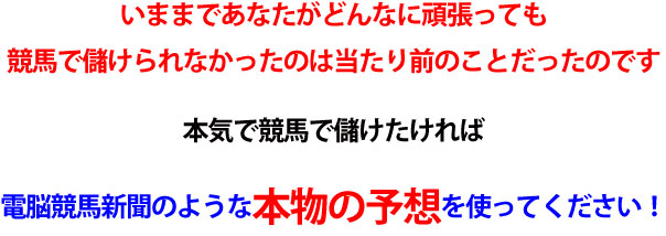 電脳競馬新聞のような本物の予想を使ってください