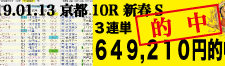2019年01月13日-京都10R-新春S-電脳競馬新聞3連単649,210円的中!!バナー