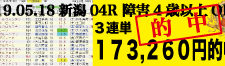 2019年05月18日-新潟04R-障害4歳以上オープン-電脳競馬新聞3連単173,260円的中!!バナー