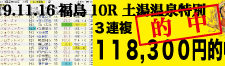 2019年11月16日-福島10R-土湯温泉特別-電脳競馬新聞3連単118,300円的中!!バナー