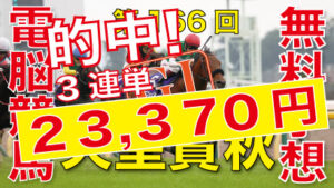 第166回-天皇賞秋（GⅠ）ー電脳競馬新聞3連単23,370円的中